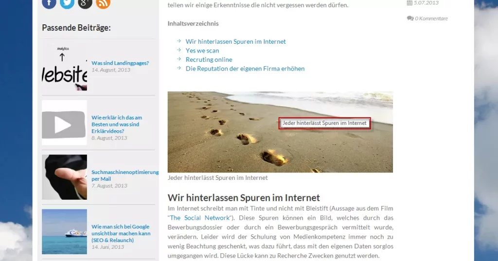 Beispiel einer Bildbeschriftung