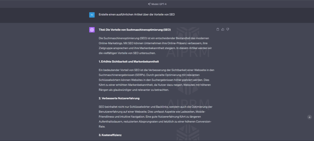 prompten mit chatgpt