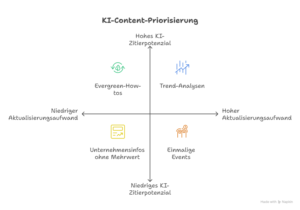 KI-Content-Priorisierung Zitierpotenzial & Aktualisierungsaufwand